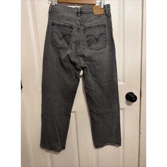 Levi’s Premium Denim Button Fly Ribcage Straight Ankle 28 Charcoal - Picture 9 of 13